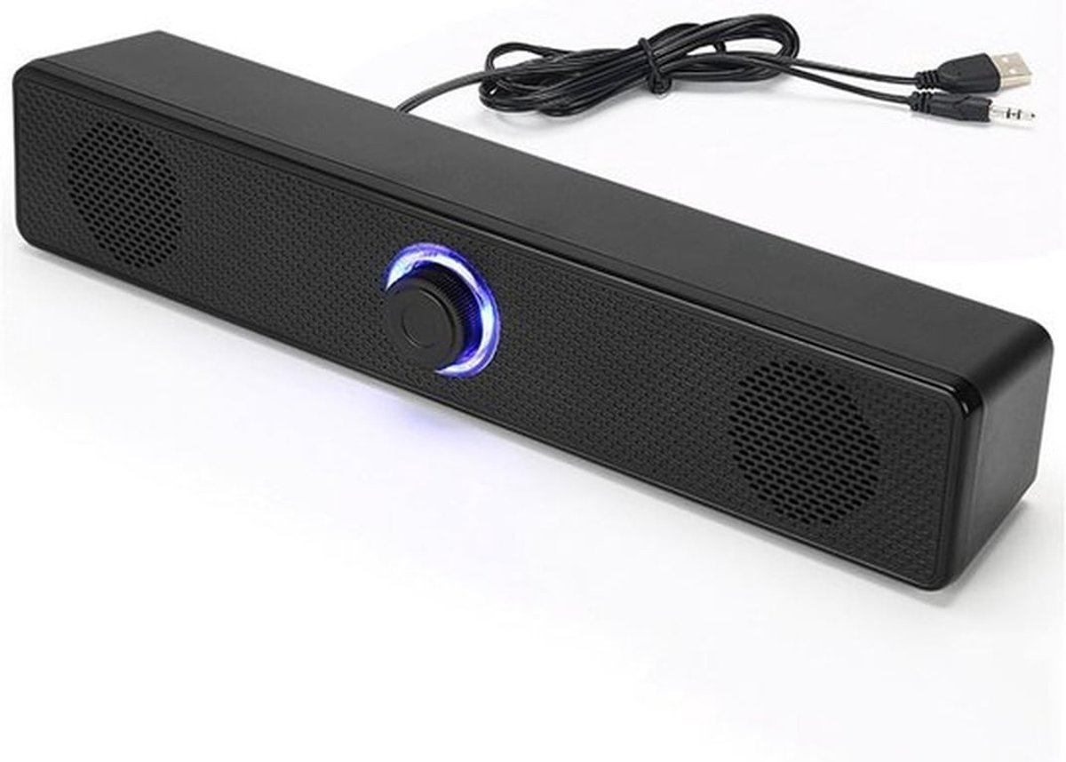 Stereo USB computerluidsprekers met 3,5 mm AUX - desktop soundbar