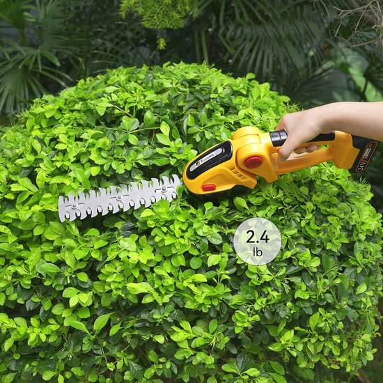 Heggenschaar Accu - Gras- en Haagschaar - Snoeischaar - 2-in-1 - Buxusschaarmes en Grasschaarmes - 24V - 90° Verstelbaar - 500W - Elektrische Heggenschaar - Voor Gazon Heg en Struiken - Tuingereedschap — afbeelding 3