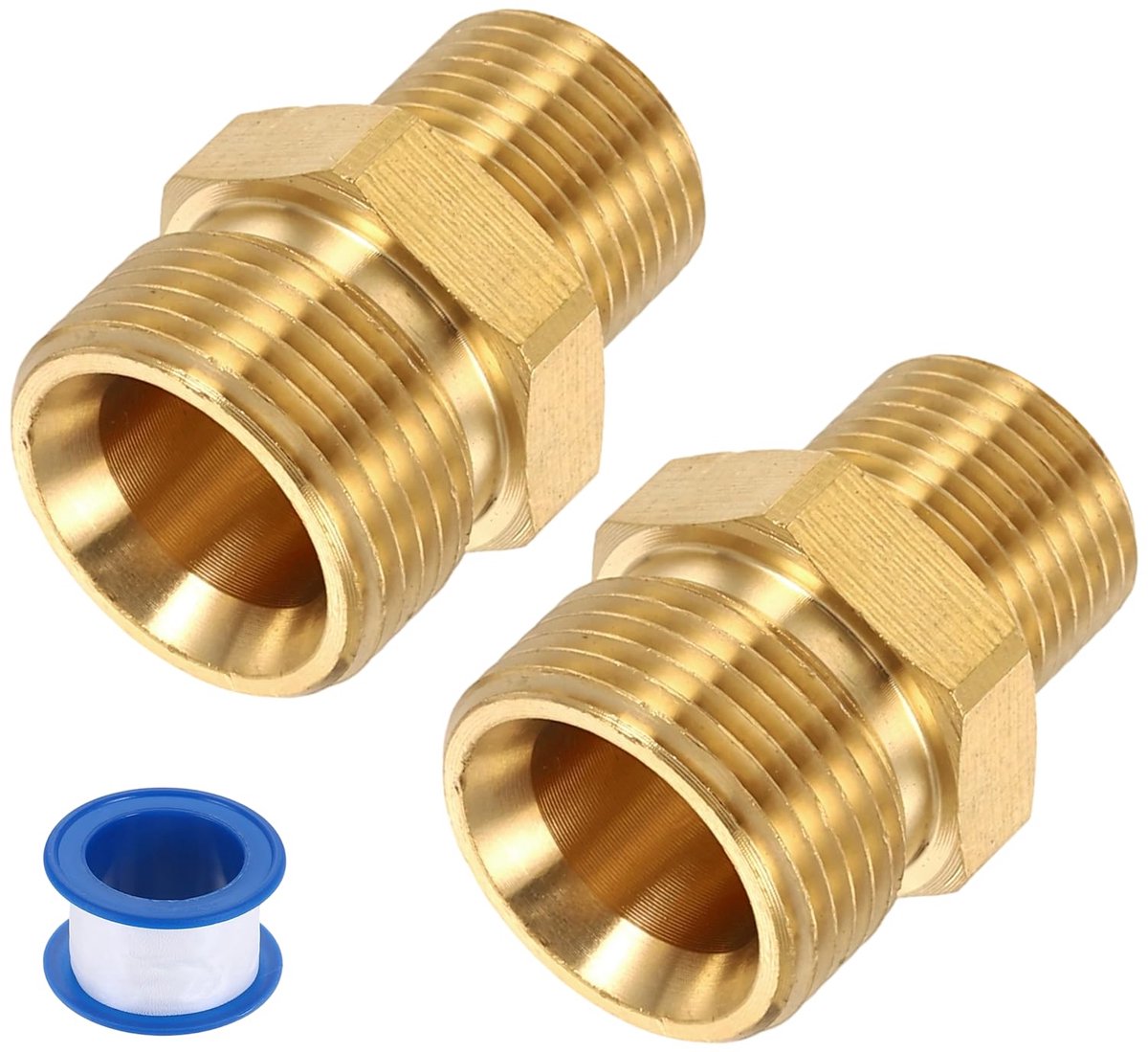 Hochdruckreiniger Adapterset - M22 14mm naar G3/8" Stekker - 2 Stuks