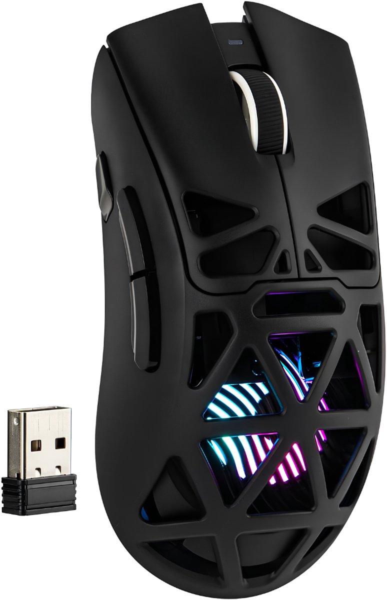 Lìon® Gamingmuis - Gaming Muis - Draadloze Gaming Muis - Computermuis - Zwart - 19cm x 12cm x 5cm