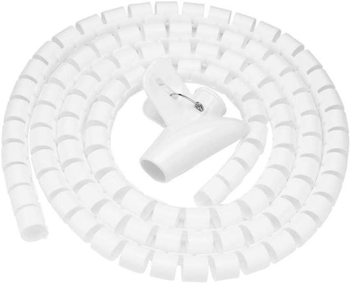 Spiraal Wire Wrap-buis - Kabelorganizer voor PC en TV - Kabelbeheer - Zwart/Wit/Zilver - 15mm/30mm (Wit 1,5 m × 16mm)