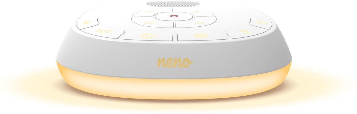 Neno Lumia Baby Sound Machine – Nachtlampje, Hartslagopname, White Noise, Slaapliedjes – USB-C – 11 Kleuren