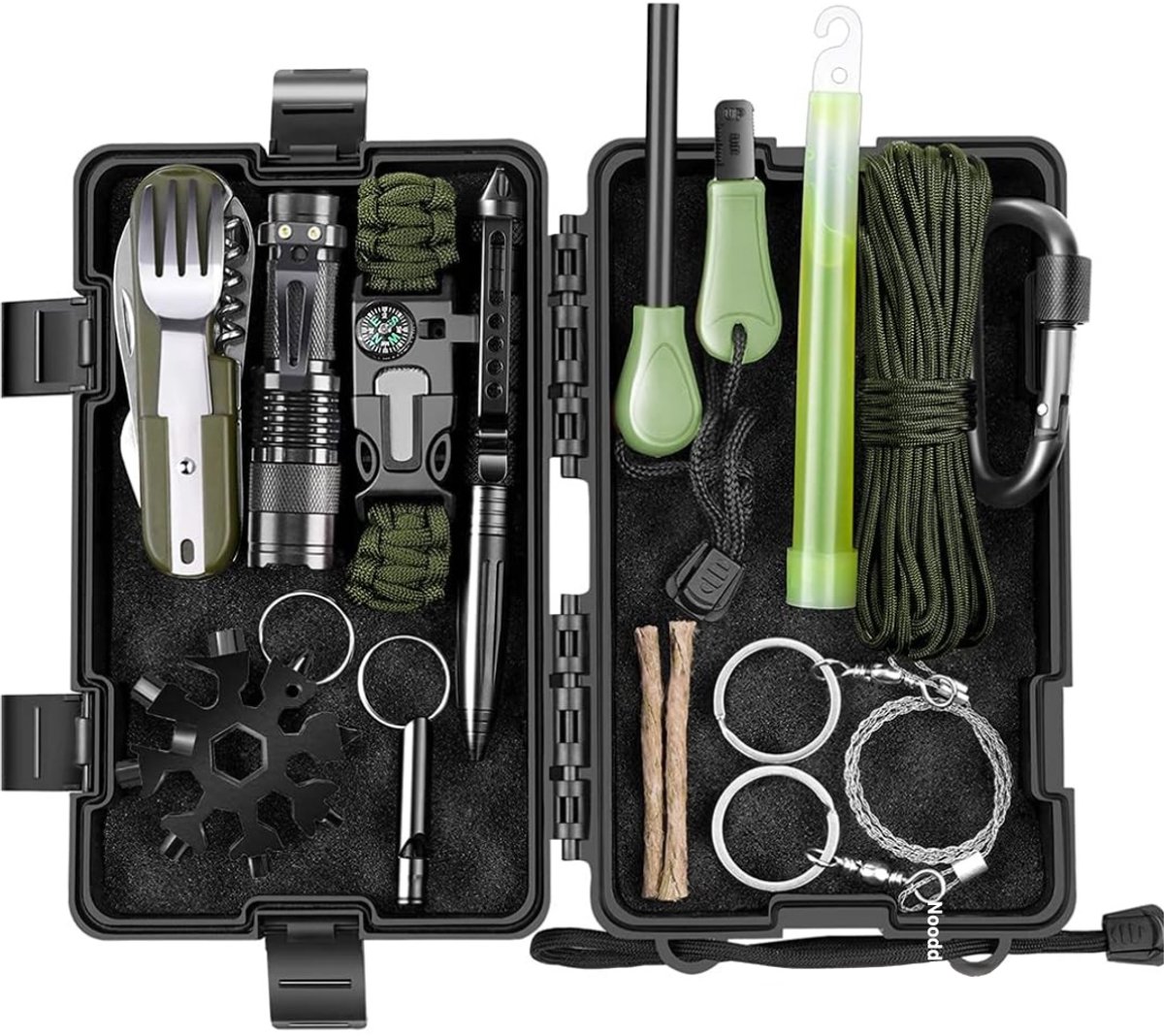 KIRA® Noodpakket - Survival Kit - Noodpakket Voor Thuis - Zwart - 21cm x 12cm x 6cm