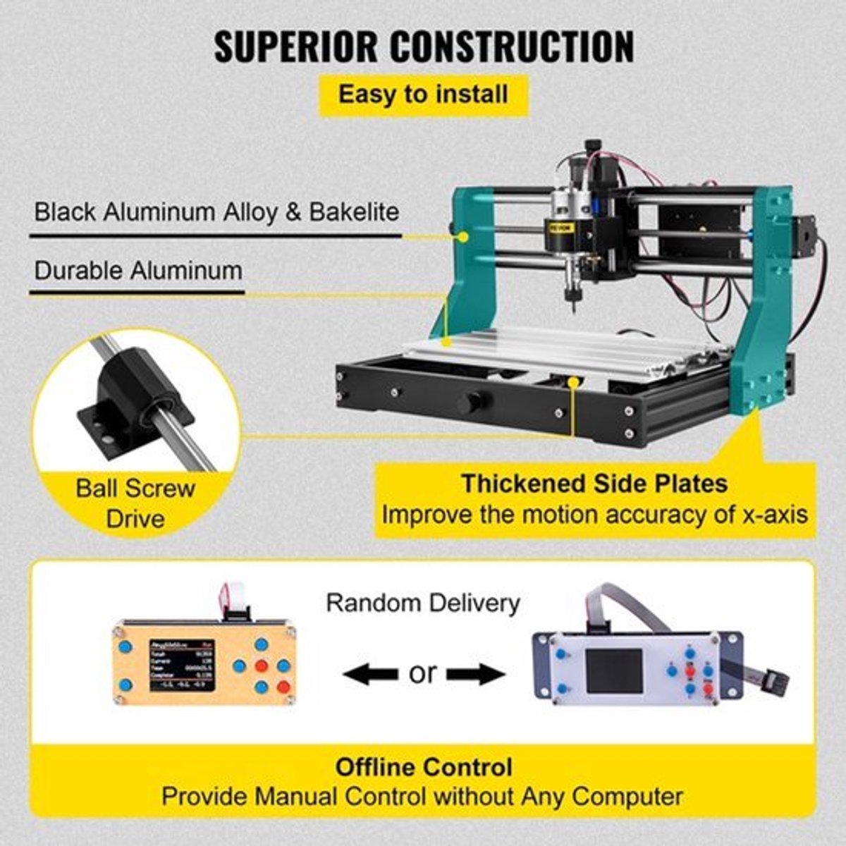 Laser graveermachine - Lasersnijmachine - Lasergraveren - Lasersnijmachine - 3018 PRO 0,5W Laser - met Lasermodule 3-assig - voor doe-het-zelf houtbewerking
