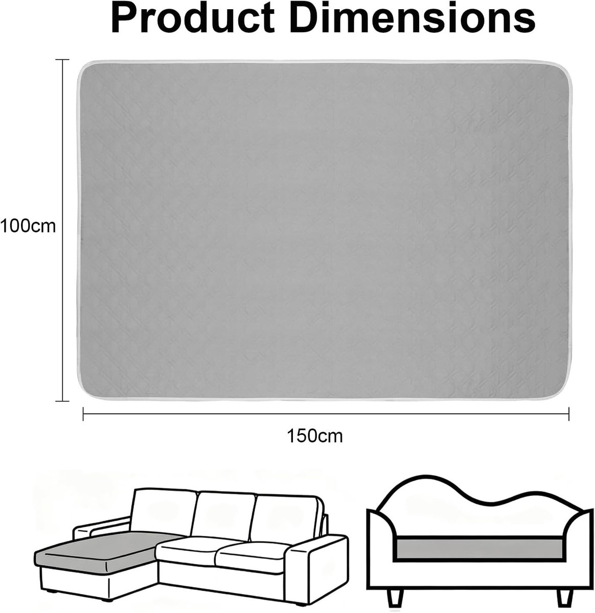 Waterdichte hondendeken, 100 x 150 cm, hondenmat, antislip, wasbaar, bescherming voor bank, bed, auto, waterdichte deken voor honden, voor dagelijks gebruik en reizen