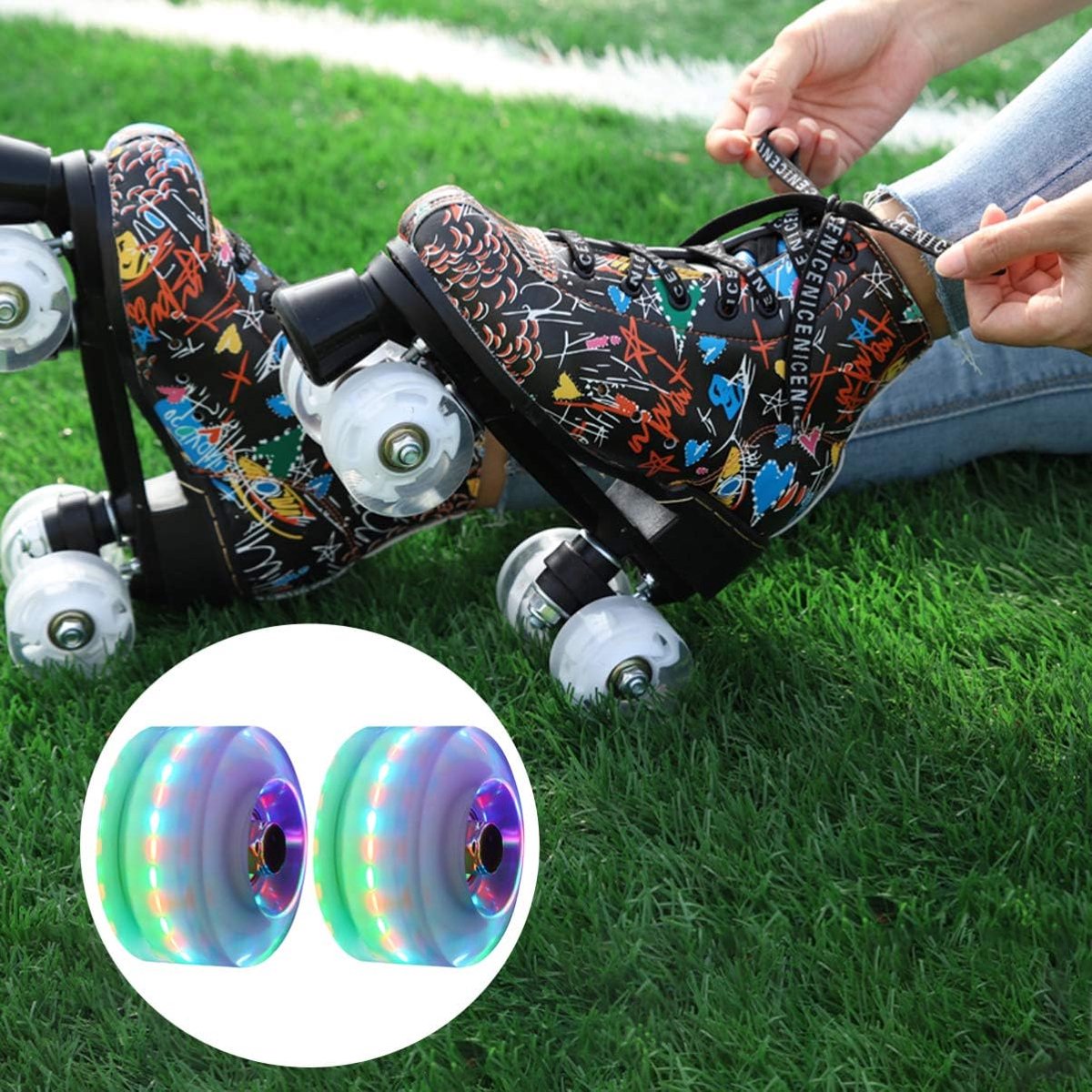 Skeeler Wielen - Roller Skate Wielen - Buiten Skaten - Zelfverlichtend - 6x6x3 cm - Kleurrijk