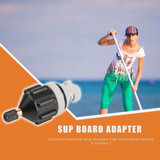 Sup Pompadapter - Ventieladapter Roeiboot - Watersport Accessoires - Multifunctionele Aansluitingen - 80 x 35 mm - Zwart — afbeelding 3