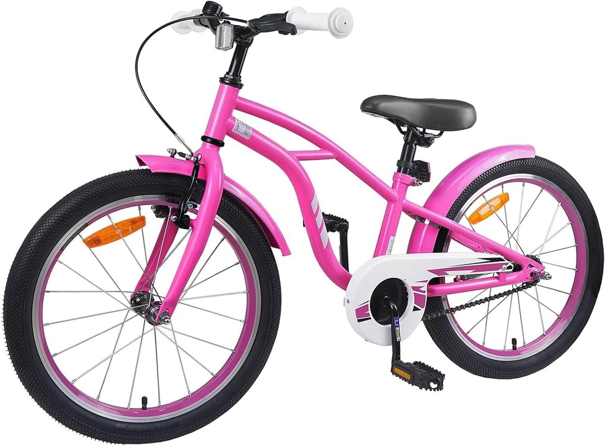 Kinderfiets Jeugdfiets Vrije tijd Stabiele constructie 22 inch Donkerroze