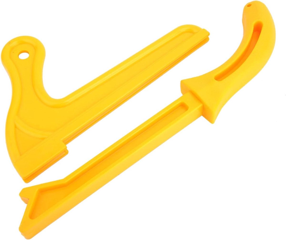 Houtbewerking Duwstok - Duwblok Tafelzaag - Veilig Zagen - Terugslagpreventie - 30 x 15 x 4 cm - Geel