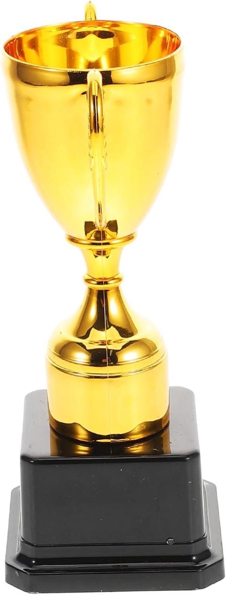 Mini Trofee Gouden Beker - Kinder Trofee Prijs - Kinderen Belonen - Gouden Plastic Afwerking - 11 cm Hoogte - Goud