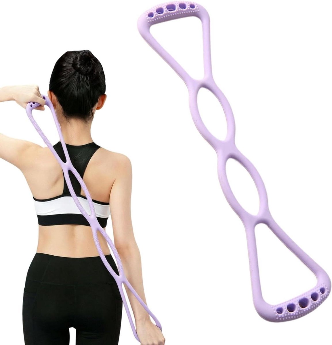 Weerstandsbanden met Handvatten - Fitness Elastiek - Spierversterking Thuis - Antislip Ergonomische Grip - 68 Kilogram - Paars