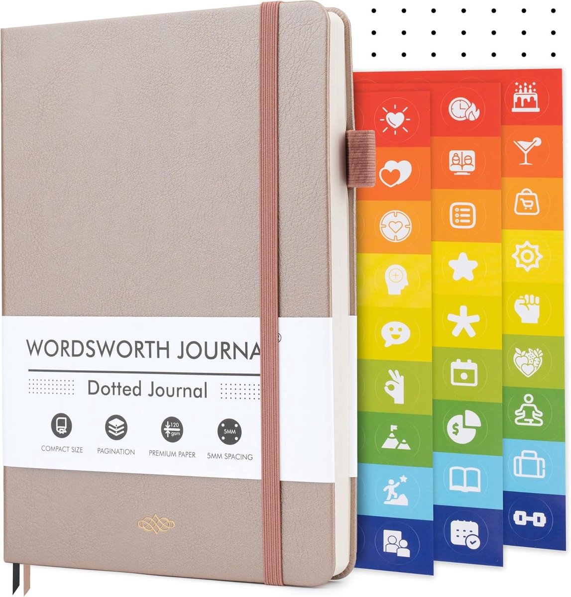 Digitaal notitieboek - Roségoud - A5 - Hardcover Vegan Leren Bullet Journal - Voor Creatief Plannen en Schrijven