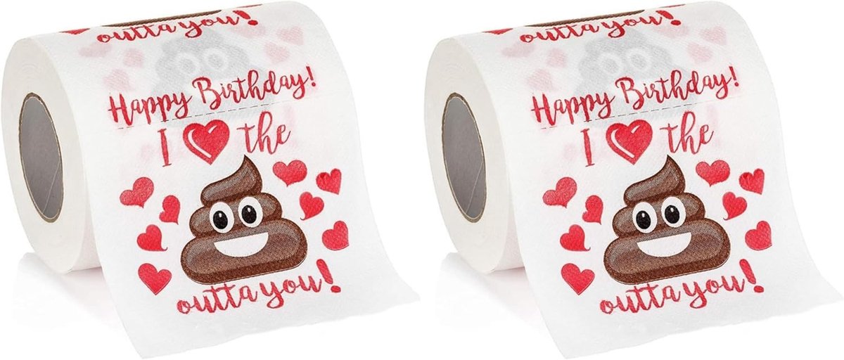 Verjaardag Toiletpapier voor Grappige Pranks, 2 Rollen met Feestelijke Ontwerpen en Humoristische Teksten