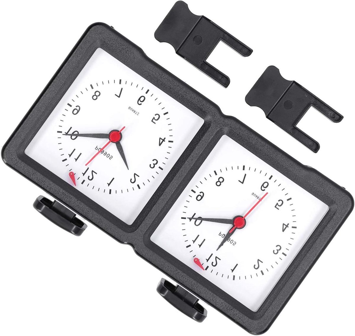 Analoge Schaakklok - Timer Spelklok - Schaakwedstrijden - Mechanische Knoppen - 5.1 x 2.4 cm - Wit
