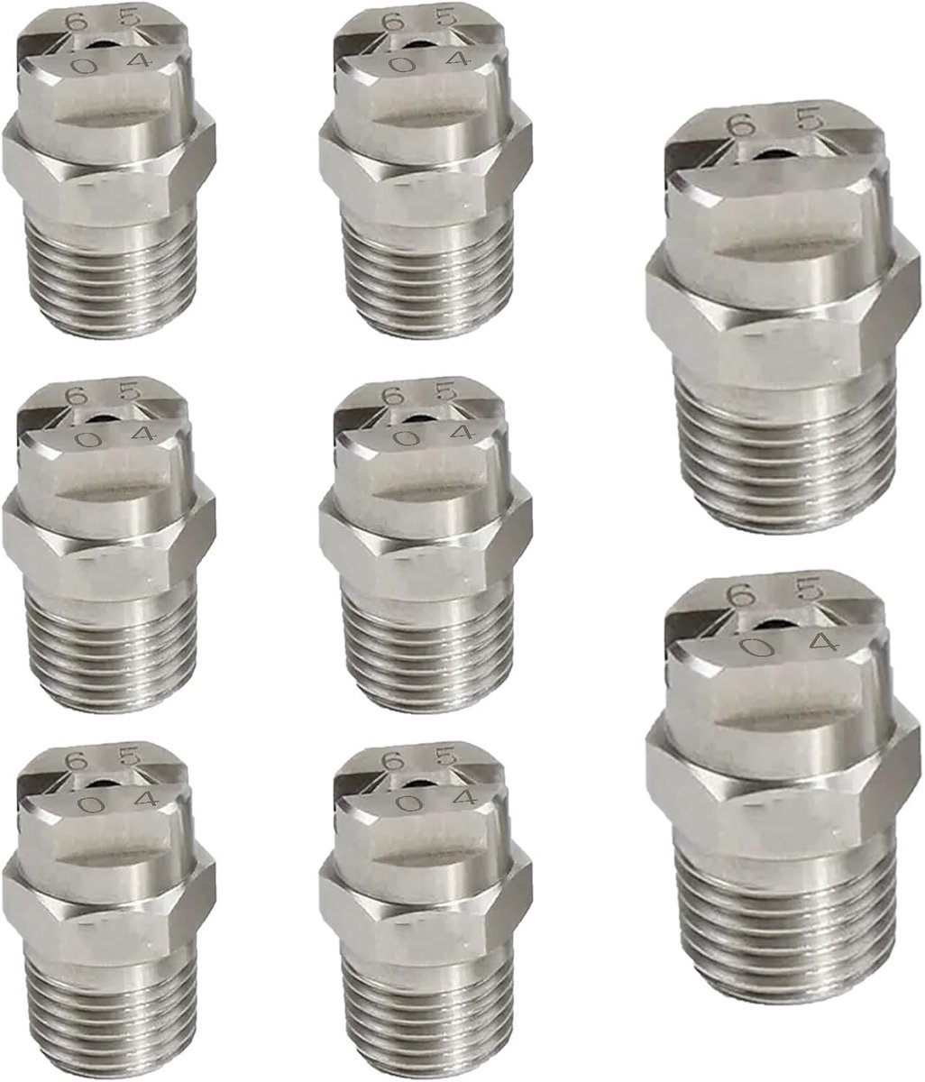 Hogedruk Sproeikoppen - Reinigingsmondstukken - Efficiënt Reinigen - Roestvrij Staal - 8 Stuks - Zilver