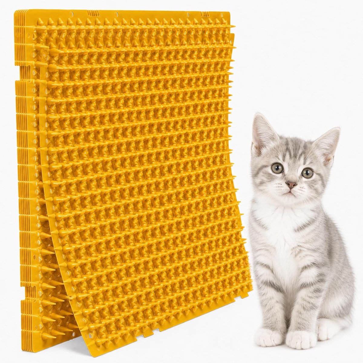 Doornrooster tegen katten - Oranje - 42 x 32 cm - Uitbreidbaar kunststof kattenafweerrooster - Voor tuin en balkon