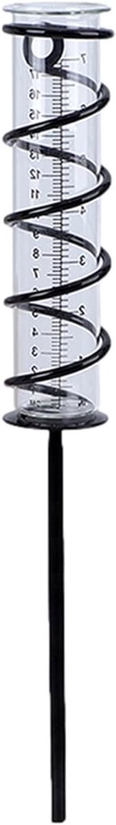Regenmeter Glas - Tuinmeter Neerslag - Buiten Meten - Met Spiraalframe - 17 cm - Transparant