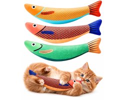 Jake and Jacky Kattenspeelgoed met Catnip - Kattenspeeltjes met Kattenkruid - Speelgoed Kat 3 stuks - 22cm
