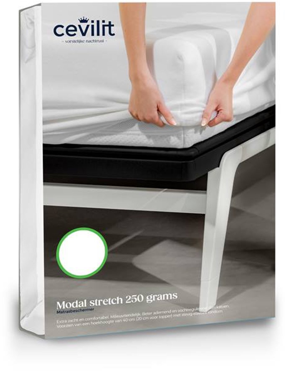 Cevilit Modal Stretch 250 Grams Hoeslaken - Wit - 180x220 cm