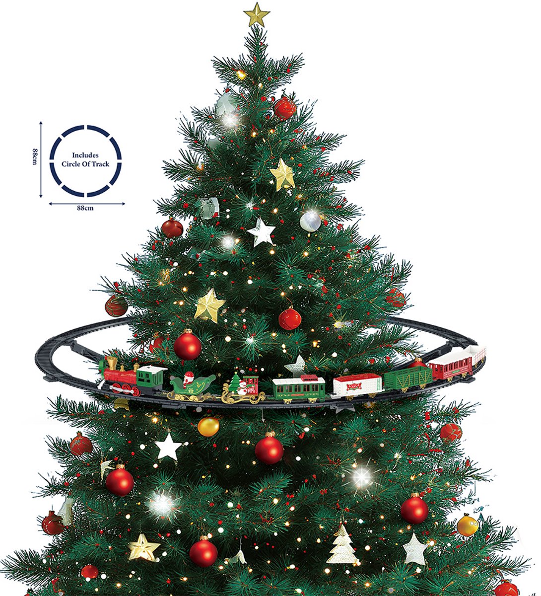 Clayre & Eef Kerstdecoratie Beeld Trein Groen Kunststof