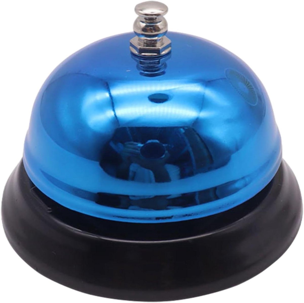 Tafelbel - Dienblad Bel - Aandacht Trekken - Roestvrij Metaal - 8.5 cm - Blauw