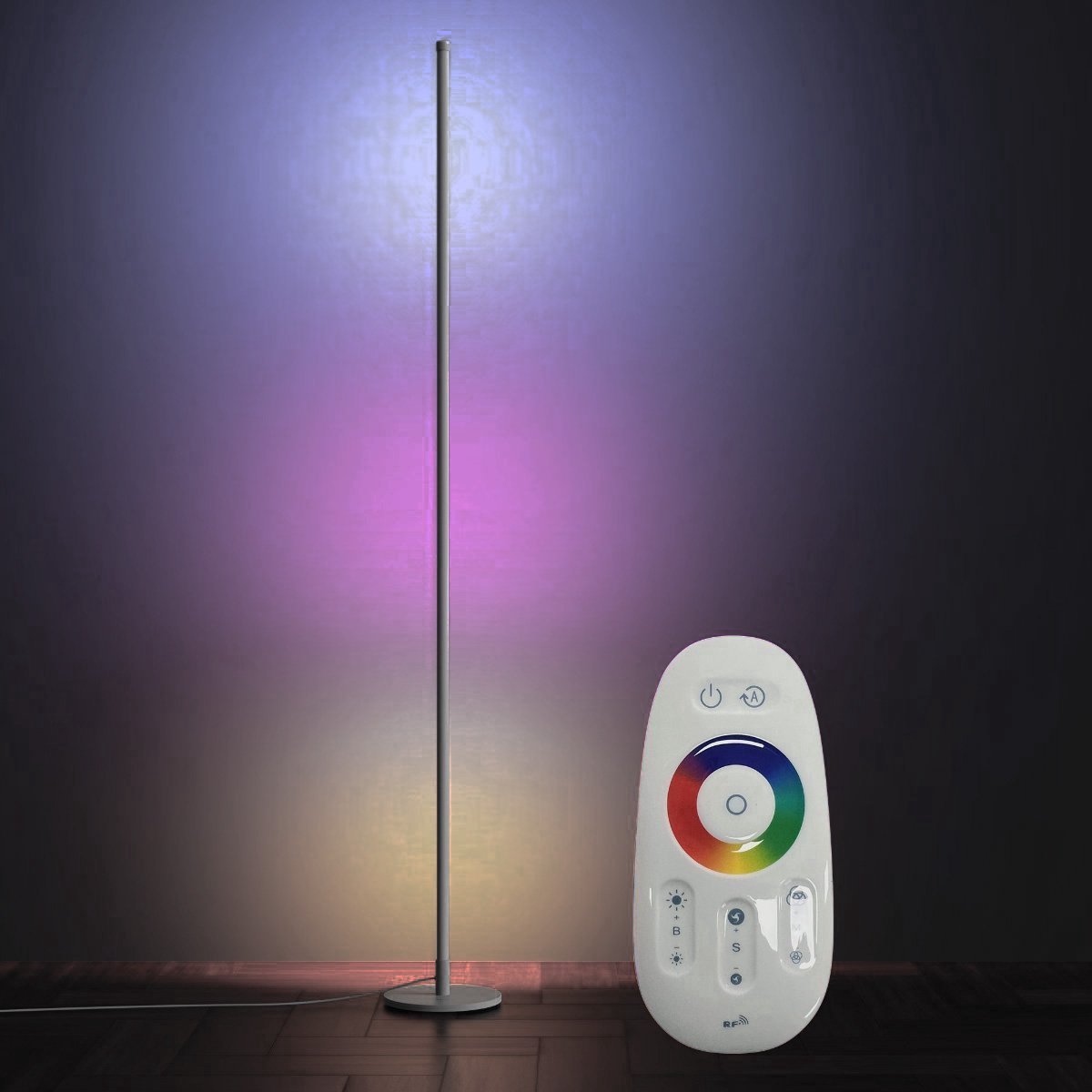 Bolt Electronics® Vloerlamp - Staande Lamp - Woonkamer - 4 Lichtsterktes - RGB Licht - Zwart