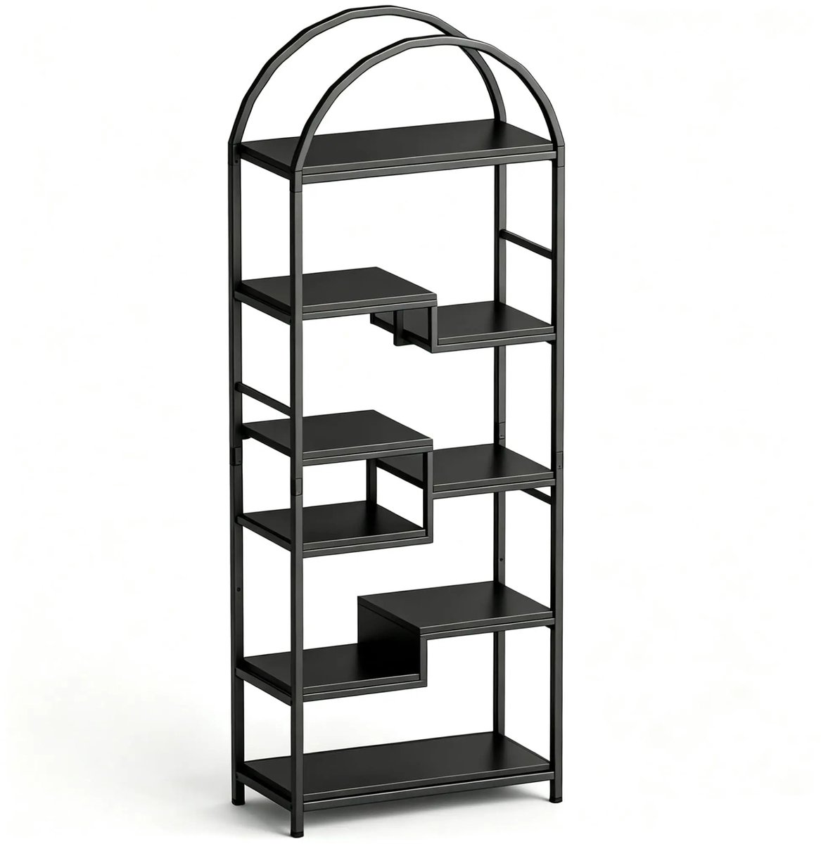 Bresht Halmeubel - Opbergruimte - Opbergrek - Industrieel Design - 3-in-1 - Anti-kantelbeveiliging - Zwart - 60 × 30 × 170 cm