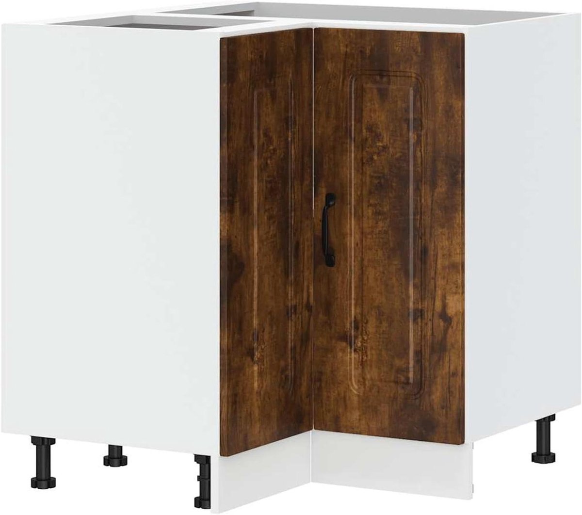 Hoekkast Keuken - Onderkast Keuken - Keuken Organiseren - Verstelbare Poten - 75x75x81 cm - Rookeiken