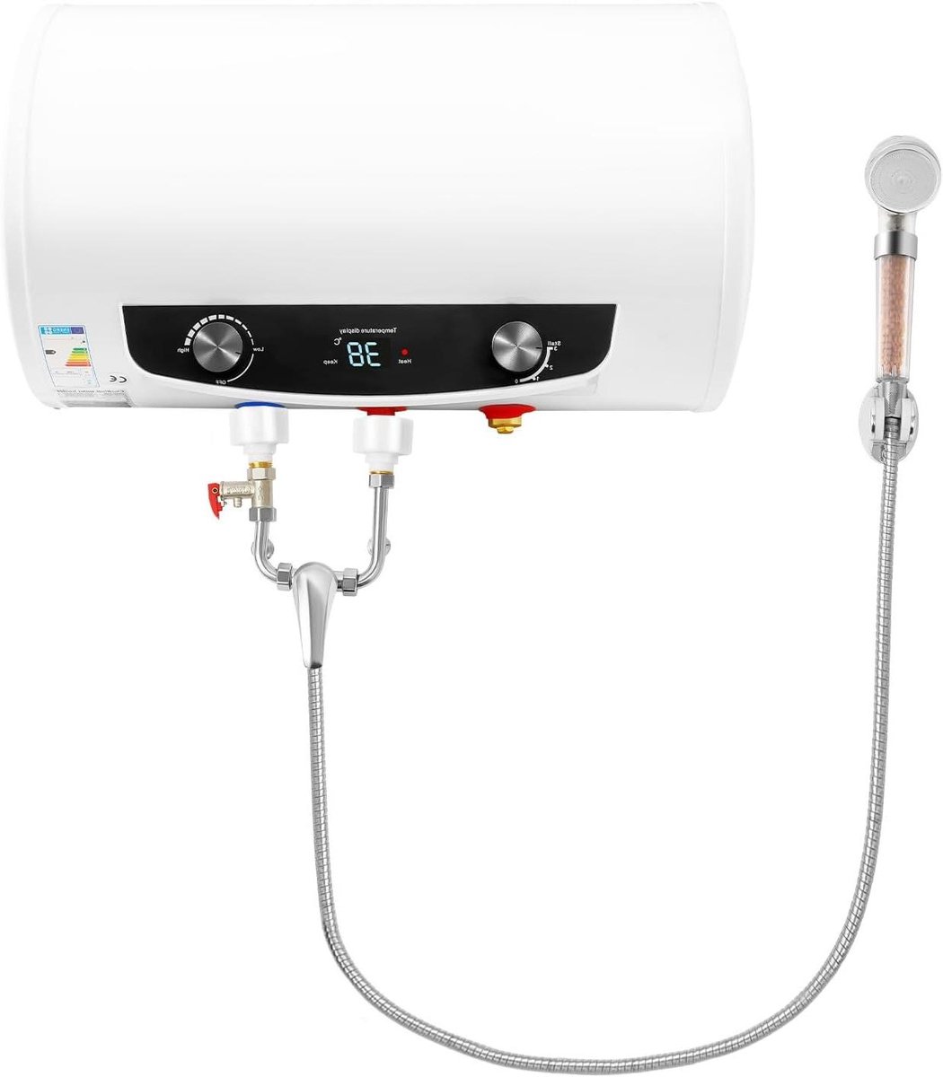 Elektrische boiler - Doorstroomboiler Warmwaterboiler - Direct warm water - Met handdouche - 35 liter - Wit