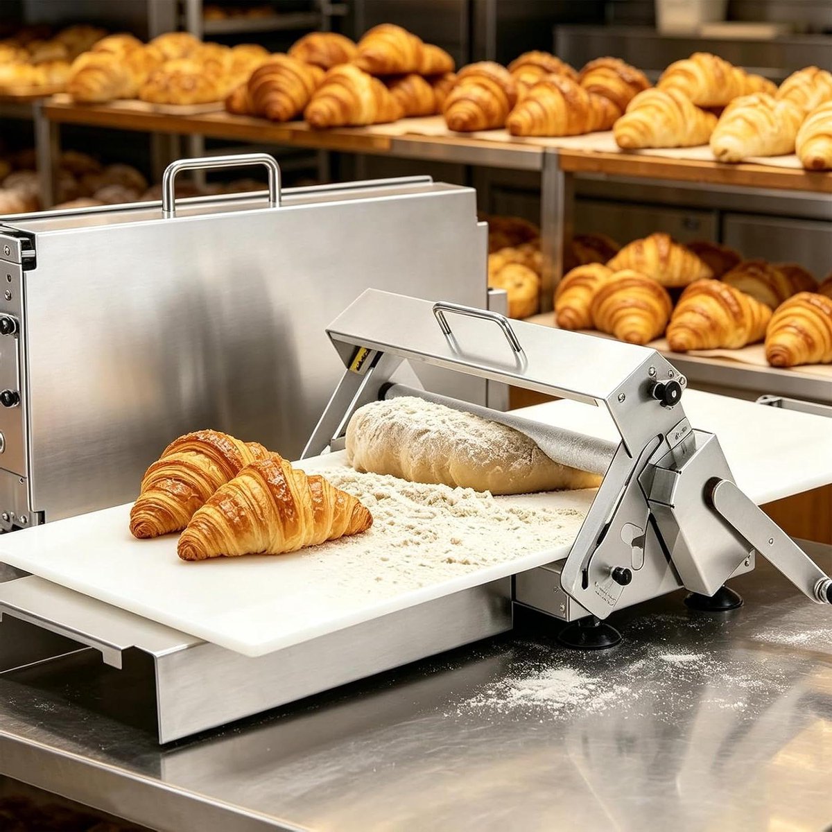 Opvouwbare Deegsnijmachine - Deegroller Gebak - Bakken Thuis - Instelbare Dikte - 0-25 mm - Zilver
