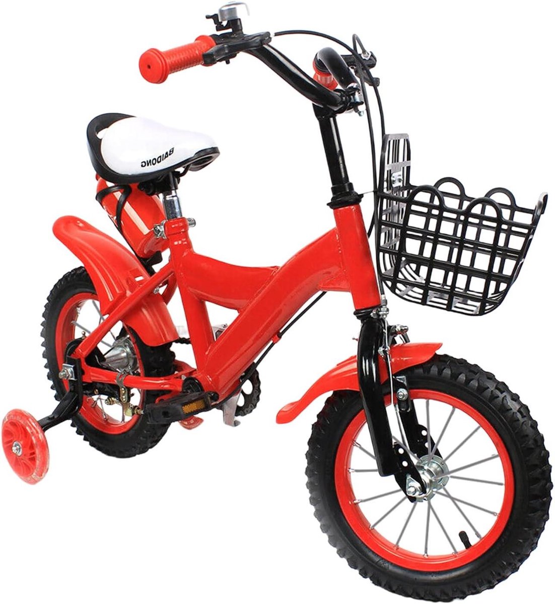 Kinderfiets Loopfiets Veilig Leren Afneembare Stabilisatoren 12 Inch Rood