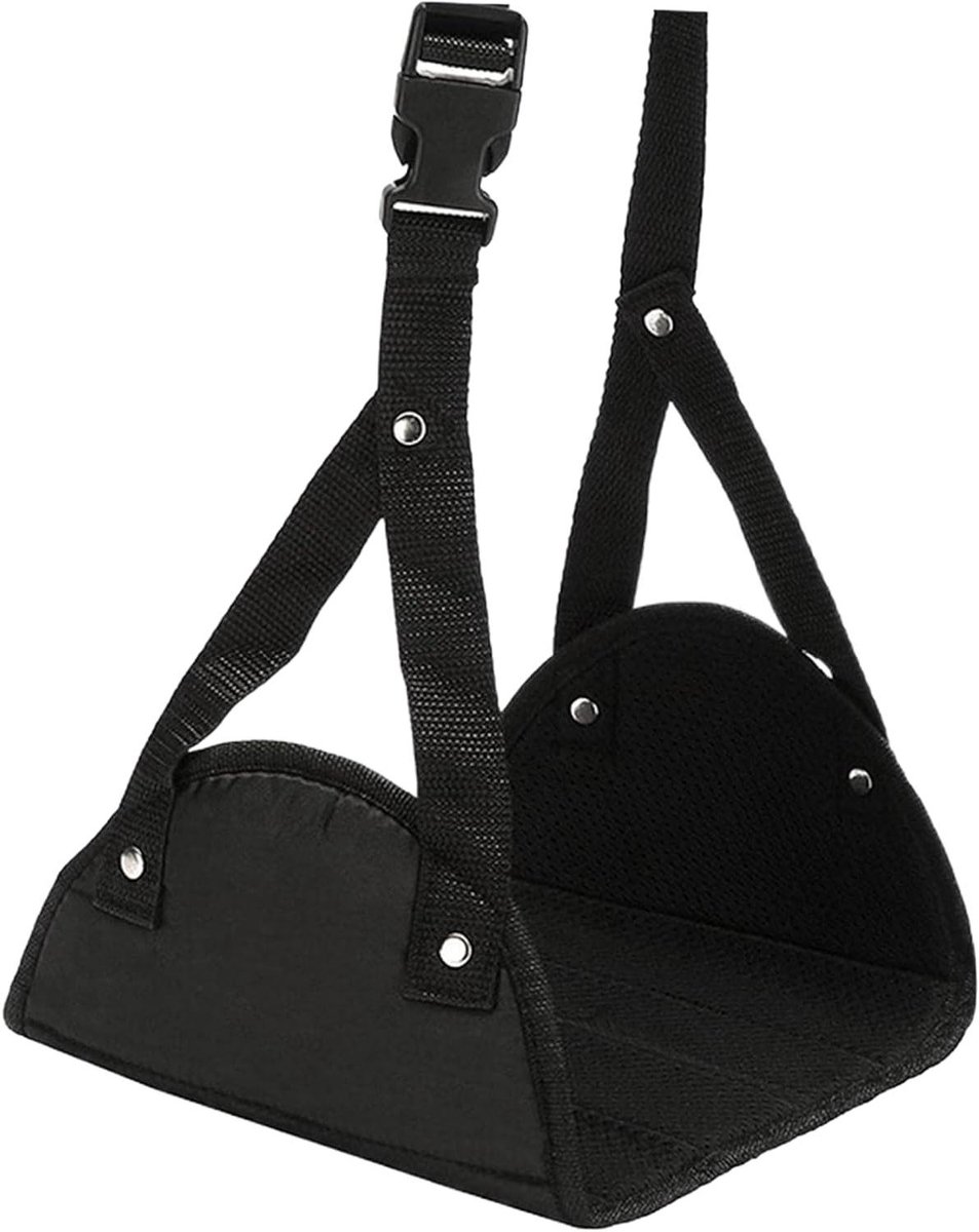 Voethangmat - Reis voetensteun - Vliegreizen comfort - Ademend mesh design - 18 x 12 x 5 cm - Zwart