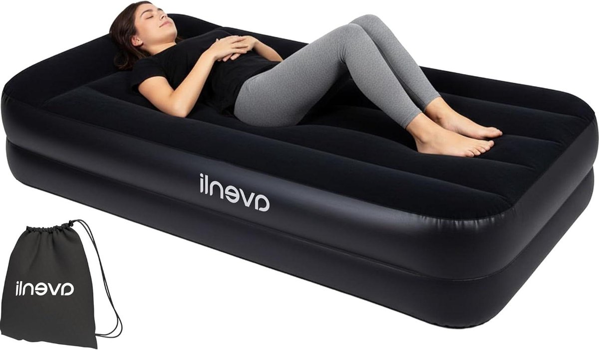 Luchtmatras Zelfopblazend - Kampeerbed Logeerbed - Comfortabel Slapen - Geïntegreerde Elektrische Pomp - 195x96x46 cm - Blauw