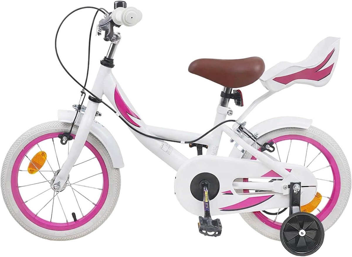 Kinderfiets 12 inch Loopfiets peuter Buiten spelen Verstelbaar zadel 85-100cm lengte Wit