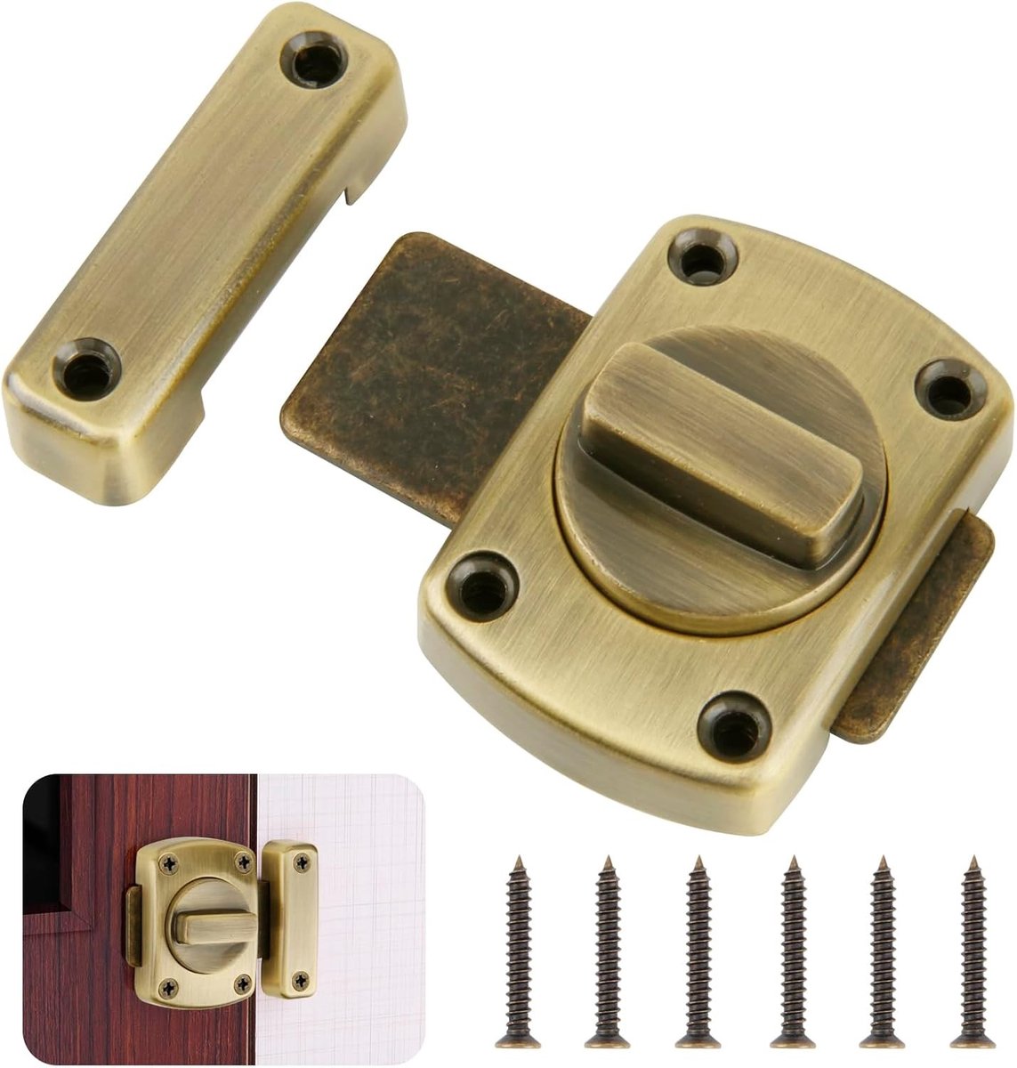 Deurvergrendeling - Antiek Brons - 5,5 x 4 x 1 cm - Zinklegering Diefstalbeveiliging - Voor Binnengebruik