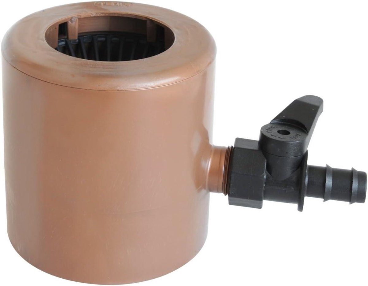 Regenton met Bladbescherming - Waterton Tuin - Water Opvangen - Koper-look Afwerking - 10.5 x 12.5 x 10.5 cm - Koper
