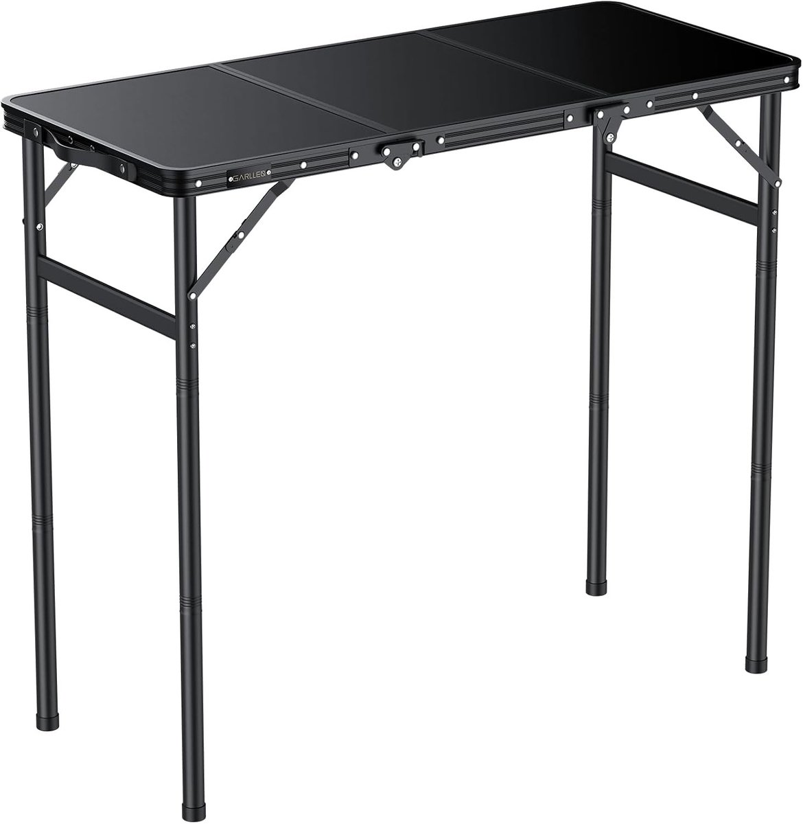 Campingkast - Zwart - 35,4 x 15,7 inch - Opvouwbare Aluminium Picknicktafel - Verstelbaar en Draagbaar