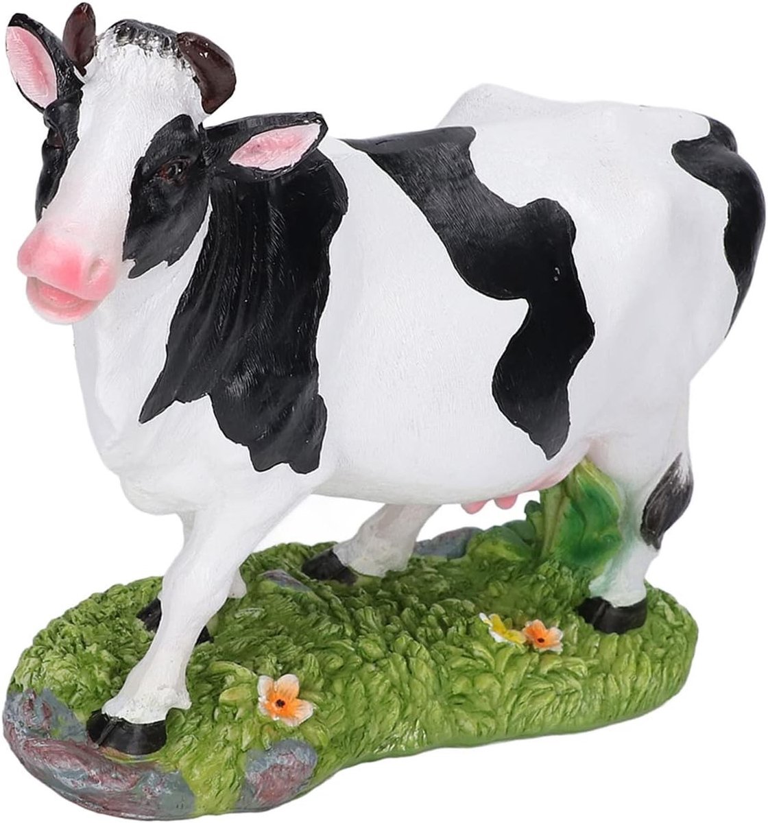 Miniatuur Koe Beeld van Hars voor Thuis en Tuin, Perfecte Decoratie voor Binnen en Buiten, 22x17cm