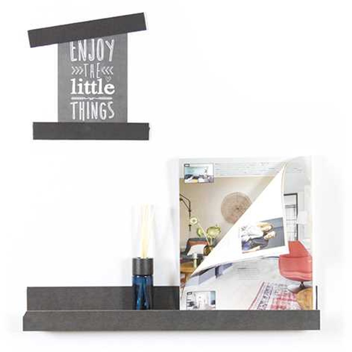 Magneetstrip Leer 20cm Zwart - Kamer26