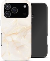 Selencia Hoesje - Geschikt voor Apple iPhone 18 Pro / 17 Pro - Backcover - Golden Beige Marble