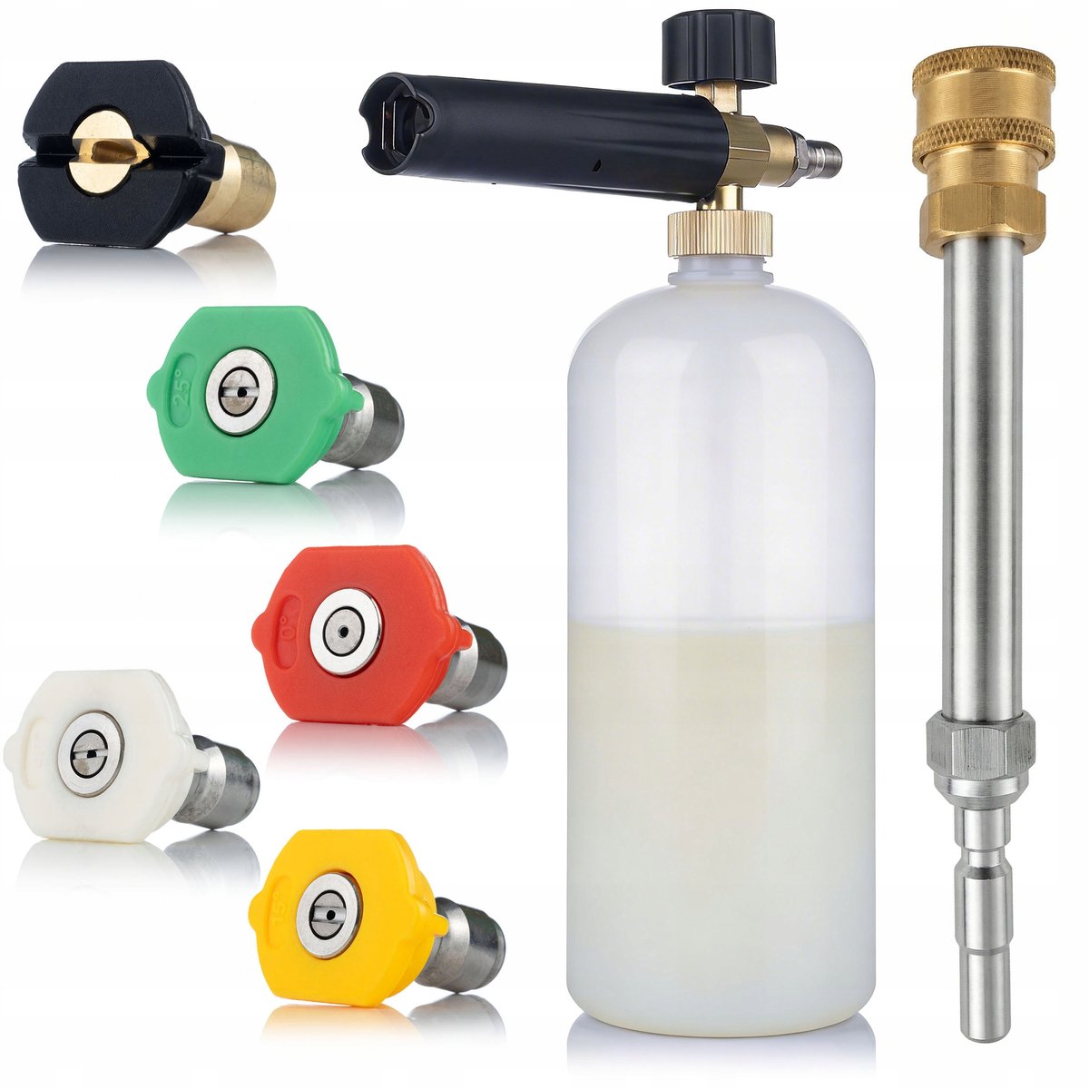 Rosfix Accessoireset Vervanging Schuimpistool Set - 1L, 200 Bar, 5 Spuitmond - Geschikt voor Kränzle