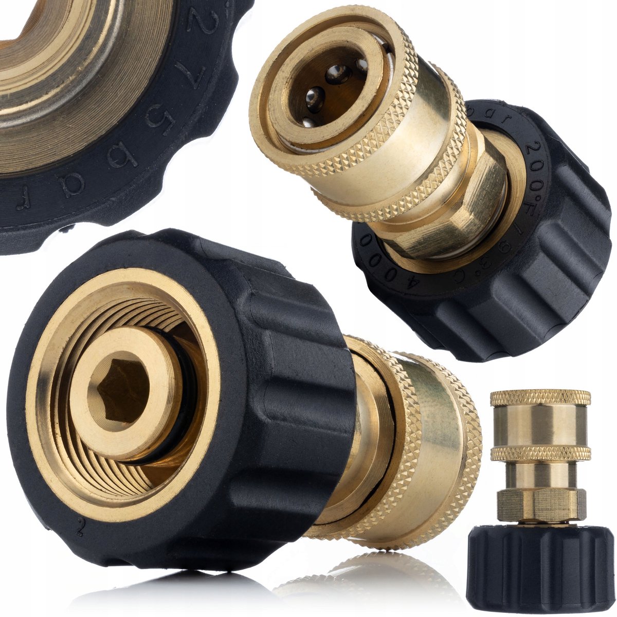 Rosfix Adapter M22 Inwendig - Snelkoppeling 3/8” Spuitmond - Messing, As 14 mm - Geschikt voor Kärcher