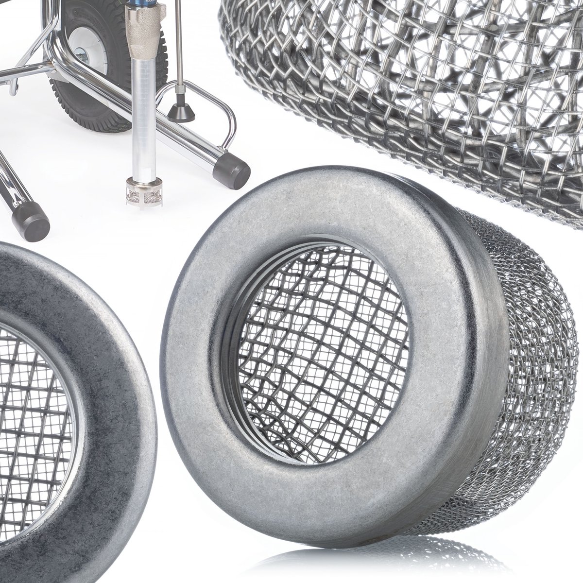 Rosfix Filter Vervanging Zuigfilter - 31,7mm Inwendige Draad, 100 mesh - 3-Traps Filtratie - Geschikt voor Graco