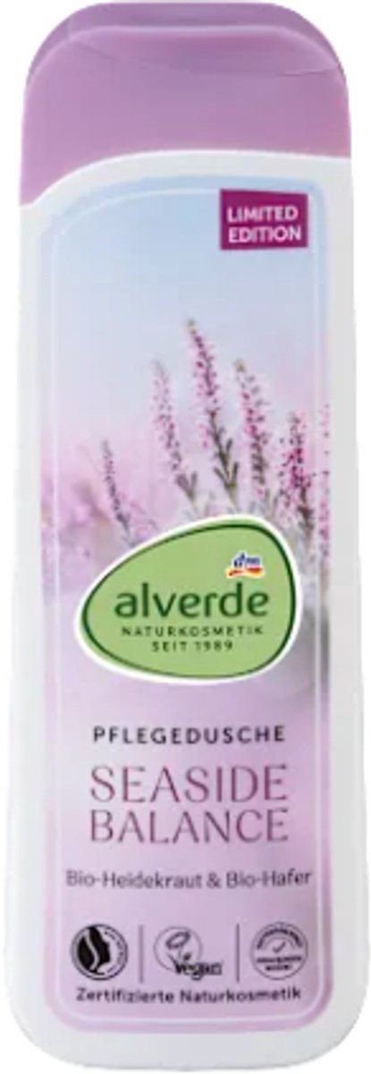 Alverde Naturkosmetik Douchegel Seaside Balance - Heidekraut & Hafer | 1x 250 ml - Biologische Heidekruid & Haver - Vegan formule | Limited Edition 2026