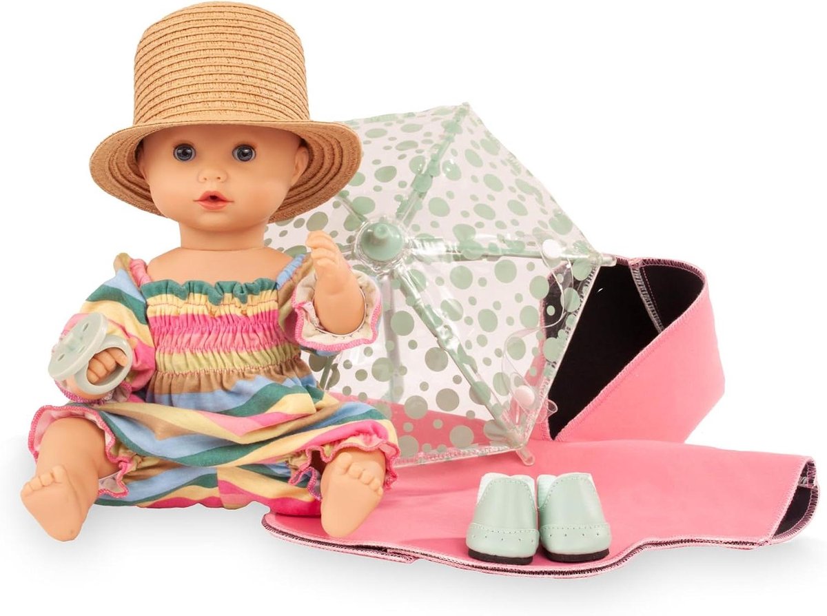 Badpop Meisje - Babypop Waterdicht - Baden en Spelen - Drink en Potjesfunctie - 33 cm - Meerkleurig