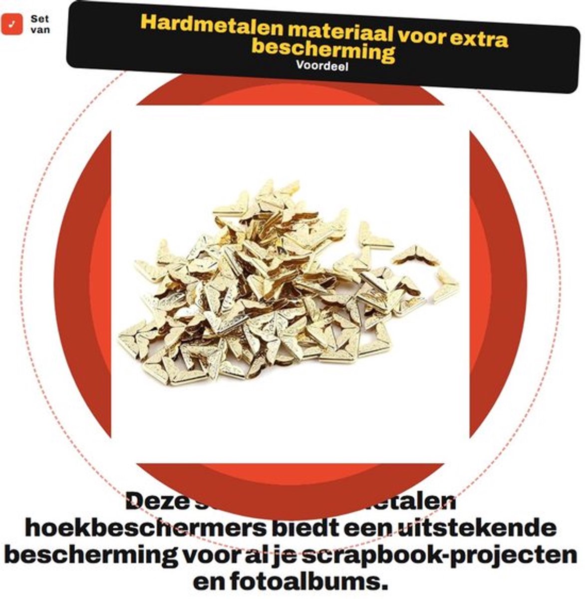 Fotohoeken 100 stuks - Hoekbeschermers - Montagehoeken - Scrapbooking - Boekalbums - Metaal met retrostijl