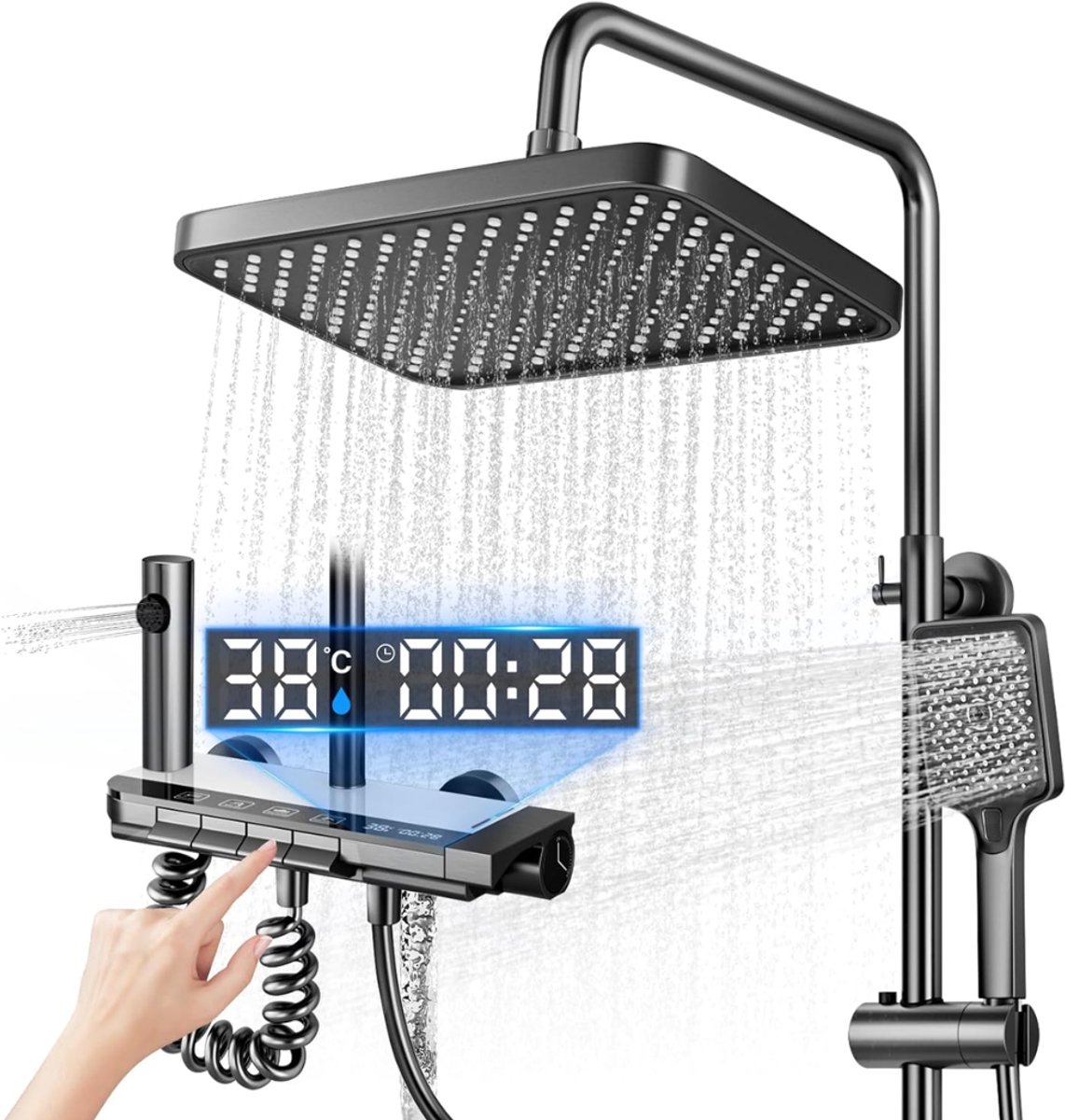 ZRNS® Regendouche - Douchesysteem voor Wandmontage - Met Thermostaat