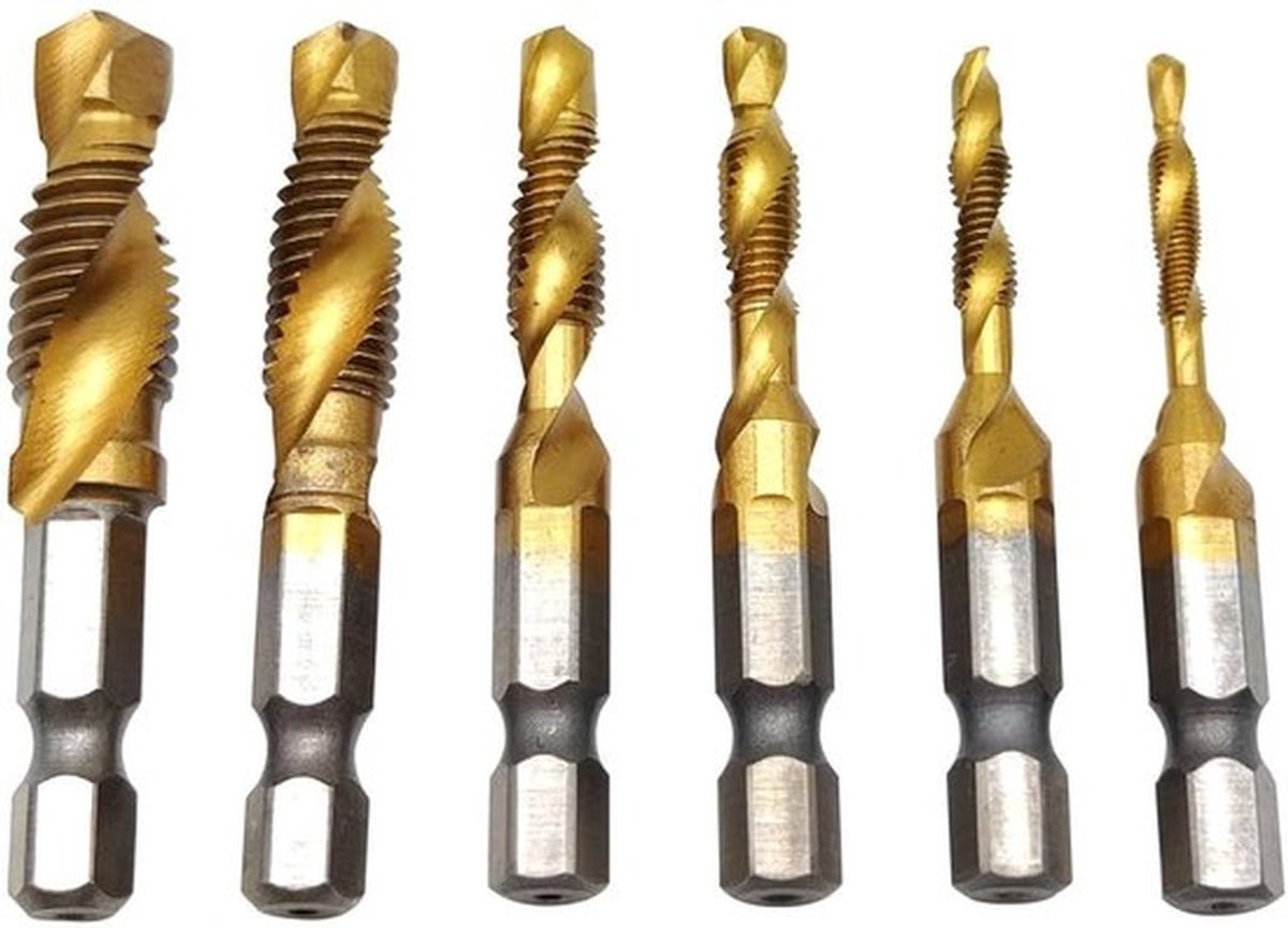 Boor Set 6-Delig - HSS Schroefboor - M3-M10 - Verstelbaar - Hoogwaardige Staal - Snijden voor Metaal/Hout/Plastic - Taps