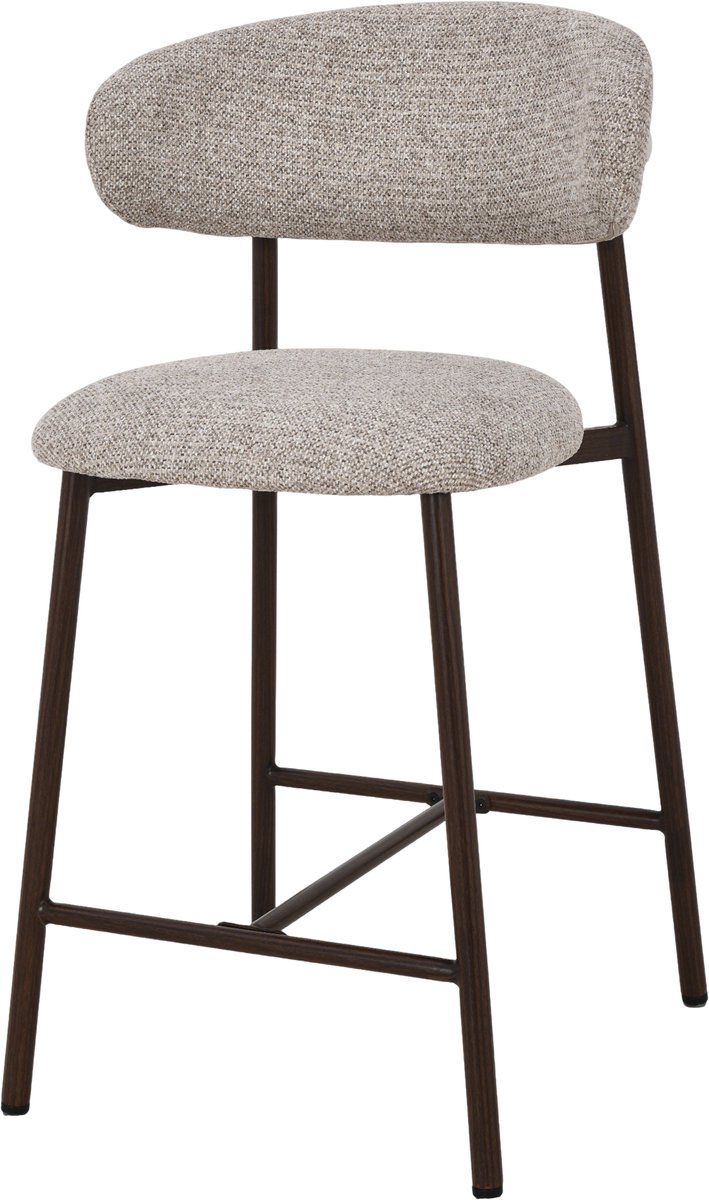 TeakOne - Set van 2 - Keukenbarstoelen - Murcia Bar Stool - Greige Walnut