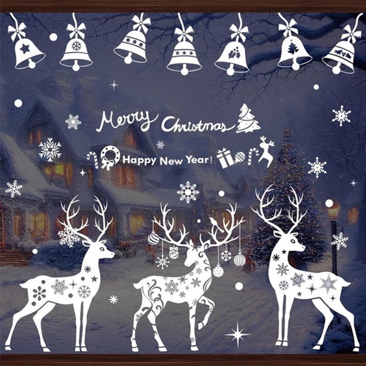 Raamstickers Kerst - 3 Vellen PVC - Dubbelzijdig - Waterdicht - Kinderen - Decoratie voor Ramen - Vrolijke Patronen - Kerstdecoratie